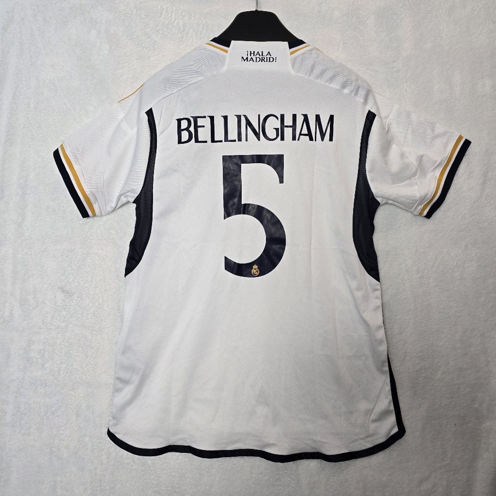 Real Madrid Jude Bellingham Home Jersey Mens Size Large White Slim Fit Soccer